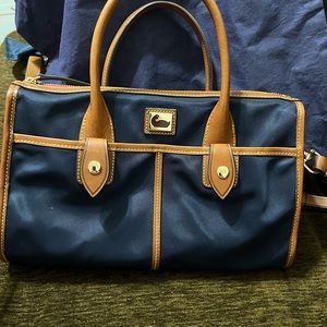 Dooney and Bourke Wayfarer nylon satchel navy blue